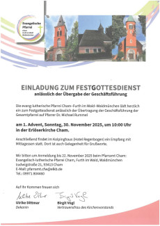 Einladung zum Festgottesdienst 