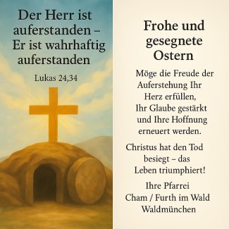 Darstellung geöffnetes Grab am Ostermorgen